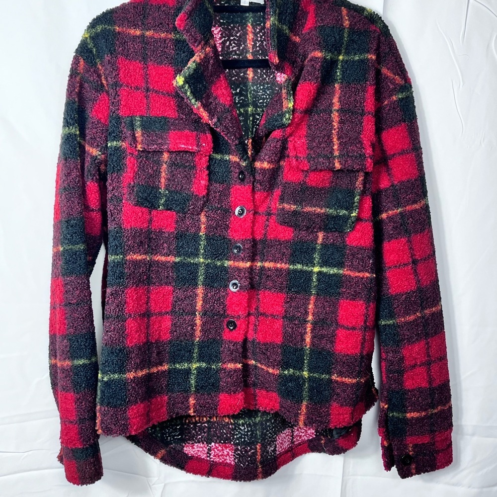 Blakeley Multicolor Plaid red black Size S Oversized 4 Pocket Shacket Western
